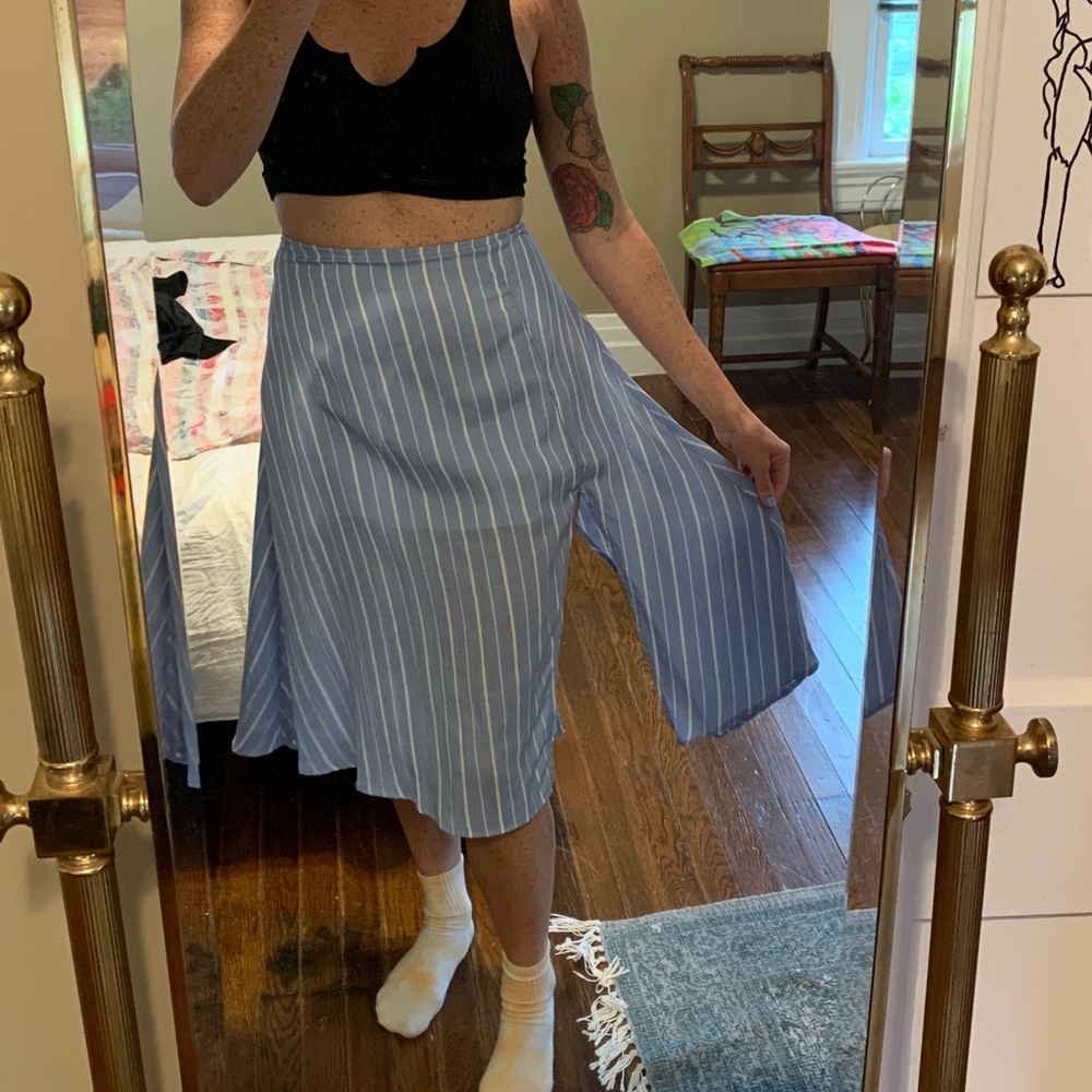 Striped midi skirt